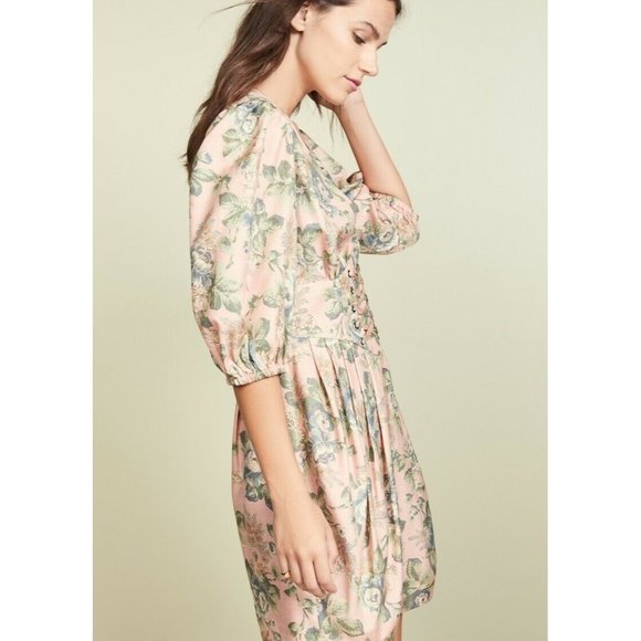 Zimmermann 100% Silk Tempest Lace Up Mini Dress Size 1 (AU 10 / USA 6) RRP $850 - Picture 4 of 12